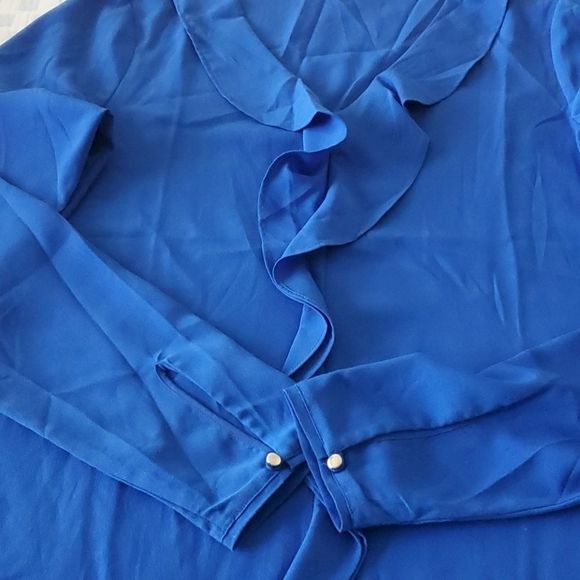 EUC AT Long Sleeve V-Neck w/Cascade Ruffle Detail - Picture 8 of 8